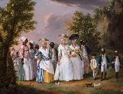 Agostino Brunias Free Women of Color with their Children and Servants in a Landscape oil on canvas